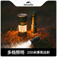 挪客Naturehike强光手电筒户外超亮远射家用便携充电led手电筒 中款/绿色【续航4.5-10小时】