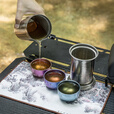 必唯（BOUNDLESS VOYAGE）纯钛户外旅行茶具套装双层防烫茶杯露营鹰嘴泡茶器便携功夫茶 Ti3133D 300ml茶壶+茶杯30ml*3