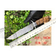 雨轩户外瑞典钢锻打拼接櫻花纹直刀户外小刀扭纹钢打造前后护手組合手柄