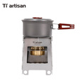 Ti artisan/钛工匠户外炉子便携野炊野营卡片酒精炉大火力烧烤野外炊烤具 WS006小号柴火炉