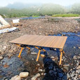 何大屋（Hodtown）户外折叠桌铝合金蛋卷桌露营野餐桌椅便携装备野营野炊 【大号】 轻便蛋卷桌 HDW1630   木纹