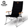 Guide Series户外露营铝合金折叠便携椅野营休闲午休躺椅四挡调节钓椅沙滩躺椅 012折叠椅--墨绿加厚(网纱/实布)