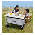 原始人露营推车营地拖车户外折叠超大野营手拉车小推车野餐车桌板 110L 便携款卡其【静音万向轮】