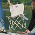 原始人户外折叠椅子钓鱼凳便携式露营野营野餐小马扎轻美术生休闲靠背椅 加大号卡其椅*4【配大收纳包】
