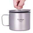 Ti artisan钛工匠野营单锅吊锅纯钛金属锅具单人泡面锅烧汤锅便携钛锅炊具 Ta8317A钛杯短柄1100ml