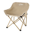 北岳户外折叠椅加高月亮椅露营椅子便携板凳钓鱼沙滩躺椅野餐桌椅装备 【三档调节】月亮椅-珍珠白+大号