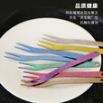 钛途（TITO TITANIUM）纯钛水果叉99.5%钛合金户外餐具儿童男女  水果叉 冰花暗夜金（一支）