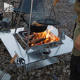 Campingmoon柯曼不锈钢花纹围炉桌烧烤桌子可拆分式烤肉桌户外折叠桌 【T-503】围炉桌
