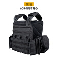 战术兵黑色特种6094训练战术背心防弹防刺快拆马甲负重携行具 背心+2.3mm防D防刺板