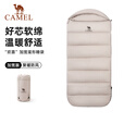 骆驼（CAMEL）户外睡袋秋冬大人成人冬季加厚保暖防寒零下露营酒店隔脏室内羽丝 【10至20℃】2.1KG 燕麦色，赠收纳袋 均码