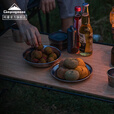 CAMPINGMOON柯曼304不锈钢餐盘水果盘也餐盘餐具户外露营便携水果盘套装餐碟 【304不锈钢水果盘*3+收纳包】