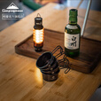 CAMPINGMOON柯曼黑色镀钛白酒杯户外便携不锈钢材质野餐聚会小酒杯多用途茶杯 【S180-B】雪拉酒杯收纳包