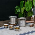 必唯纯钛户外旅行茶具套装公道杯380ml单层可煮茶露营泡茶器便携茶壶 Ti3141D 380ML公道杯