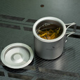 必唯纯钛户外折叠水杯单层加热露营组合杯子便携式泡茶杯大容量 350ML Ti3058D