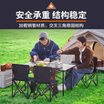 米客喵户外露营全套装备桌椅 折叠蛋卷桌克米特椅 野餐铁长桌椅套装 【推荐2-4人】加厚中号米色方桌