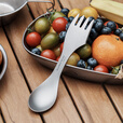 必唯（BOUNDLESS VOYAGE） 纯钛汤勺户外勺子多功能餐具便携饭勺叉勺调羹露营用品野营野餐 Ti1064T 钛色
