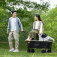 原始人（The Primitive）露营推车营地拖车户外折叠超大野营手拉车遛娃小推车野餐车桌板 160L 便携款经典卡其【静音万向轮】