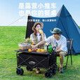 北岳露营推车可折叠户外手推野餐车营地拖车拉杆小拉车桌板烧烤野营车 煤炭黑【越野款】双刹车越野轮