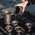 必唯（BOUNDLESS VOYAGE）纯钛户外旅行茶具套装鹰嘴泡茶器双层茶杯防烫便携功夫茶露营煮茶 茶壶+40ml茶杯3个