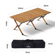 何大屋（Hodtown）户外折叠桌铝合金蛋卷桌露营野餐桌椅便携装备野营野炊 【大号】 轻便蛋卷桌 HDW1630   木纹