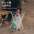 CLS户外可折叠垃圾架野餐家用厨房杂物收纳架塑料袋支架木柄铁艺垃圾 45×60黑色垃圾袋一卷(1.2丝，20
