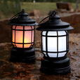 安纬格户外营地露营灯烛光帐篷灯野营led氛围灯复古马灯营地照明长续航 露营灯（烛光/暖白） 曜石黑