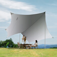 原始人天幕帐篷户外大号专业防晒银胶涂层沙滩遮阳棚露营装备 （10平方）奶霜白【2-3人】