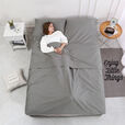 旅行睡袋旅游酒店隔脏室内宾馆单人双人防脏睡袋火车卧铺 时尚灰色 120*220CM(酒店单人标准型)