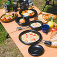 DOD 日本户外露营野餐大口径餐盘搪瓷盘两件套PP2-855-BK  PP2-855-BK