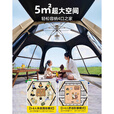 原始人帐篷户外折叠便携式野营过夜露营加厚防雨防晒黑胶装备全套 钛黑胶款加大号+防潮垫+野餐垫