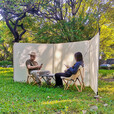 旅行家阵幕户外露营挡风板防风屏风野餐野炊篝火折叠便携围帐围布围墙 卡其色(加厚款)