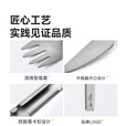 原始人纯钛户外便携多功能叉勺露营筷子餐具野营勺子钛合金叉子 纯钛餐具3件套【刀/叉/勺】