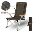 Guide Series户外露营铝合金折叠便携椅野营休闲午休躺椅四挡调节钓椅沙滩躺椅 012折叠椅--墨绿加厚(网纱/实布)