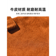 原始人户外露营阻燃隔热防烫手套牛皮加厚耐磨耐高温长款野炊手套 浅棕色