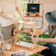 Naturehike挪客悟境桌面折叠实木置物架多层储物户外露营野餐便携式收纳架桌 榉木本色