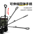 JEEP吉普露营车户外可折叠手推野餐营地超大拖车拉杆摆摊小推车 绿咖色+桌板
