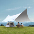 原始人天幕帐篷户外大号专业防晒银胶涂层沙滩遮阳棚露营装备 （10平方）奶霜白【2-3人】