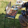 Naturehike挪客重山迷你烧烤桌户外露营野餐野炊折叠烧烤架烤肉串炉围炉煮茶 砂岩色