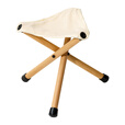 牧高笛（MOBIGARDEN）三角凳 户外露营折叠椅便携轻量实木马扎三角折叠凳子云林 象牙白