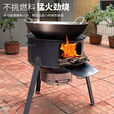 许棋杏户外柴火炉灶新款柴火炉农村柴火灶家用烧柴移动炉子大锅铁锅灶台 24CM薄款+只有炉子无配件无接灰