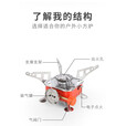 卡式炉 炉 野外烧水炉头便携式折叠炉露营炊 橙色 具