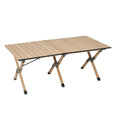 牧高笛（MOBIGARDEN）山涧蛋卷桌 户外露营便携式餐桌轻量可折叠铝合金蛋卷桌 【家庭出游 】原木色L*1+月亮椅×2+营地车*1