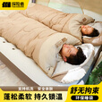 探险者（TAN XIAN ZHE）睡袋户外隔脏睡袋成人加厚露营睡袋登山防寒可拼接双人四季通用 【1.3KG】连帽可拼接睡袋-深灰色
