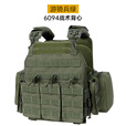战术兵黑色特种6094训练战术背心防弹防刺快拆马甲负重携行具 背心+2.3mm防D防刺板