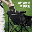 black dog带扶手折叠椅月亮椅户外加宽椅面露营便携钓鱼椅 大号带扶手夜幕黑