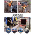 日本户外柴火炉便携折叠烧水炉不锈钢旅行露营炊具烧木柴柴火灶 不锈钢加厚三折风机炉子（带脚托收纳袋）
