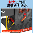 燃烽高端龙旋风气化炉农村家用循环燃烧气化炉柴煤两用可拆卸气化内胆 旋风+1.4平转玻璃面+柴煤双胆