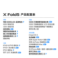 vivoX Fold5 新品折叠屏5G旗舰大屏商务5000万像素专业影像智能手机 青松 16G+512G 官方标配全新原封