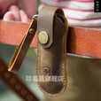 糜岚（MieLanat）瑞士刀牛皮皮套纯手工复古耐磨刀套保护套刀鞘猎人英雄手工腰包皮 *58典范、逍遥派 速按扣挂腰有盖