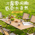 北极狼（BeiJiLang）蛋卷桌户外折叠桌椅套装便携式露营野餐桌椅野营摆摊桌子 榉木色蛋卷桌60cm【加厚碳钢】
